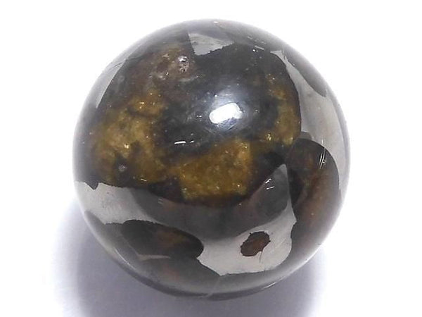 [Video][One of a kind] Kenya Sericho Pallasite Meteorite Sphere, Round 16mm 1pc NO.10