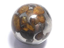 [Video][One of a kind] Kenya Sericho Pallasite Meteorite Sphere, Round 16mm 1pc NO.12