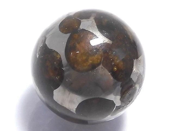 [Video][One of a kind] Kenya Sericho Pallasite Meteorite Sphere, Round 16mm 1pc NO.13