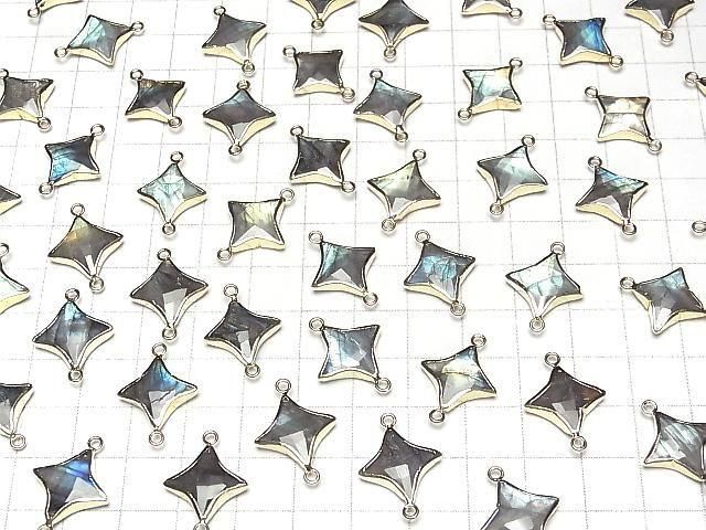 [Video] Labradorite Sparkle Star Charm Gold color [Both Side] 2pcs