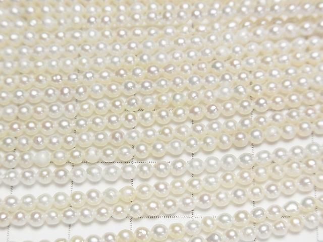 [Video] Fresh Water Pearl AA++ Semi Round -Potato 3mm White 1strand beads (aprx.15inch/38cm)