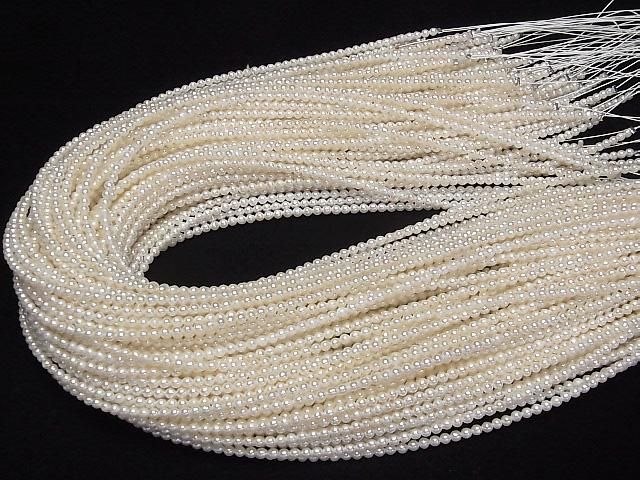 [Video] Fresh Water Pearl AA++ Semi Round -Potato 3mm White 1strand beads (aprx.15inch/38cm)