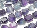 [Video] Multicolor Fluorite AAA- Faceted Nugget 1strand beads (aprx.5inch/13cm)
