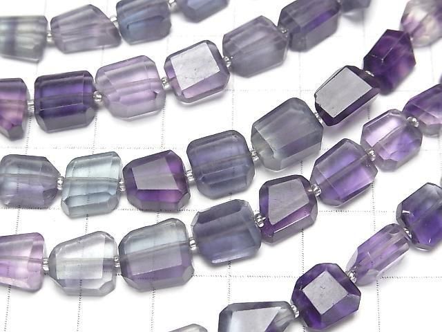 [Video] Multicolor Fluorite AAA- Faceted Nugget 1strand beads (aprx.5inch/13cm)