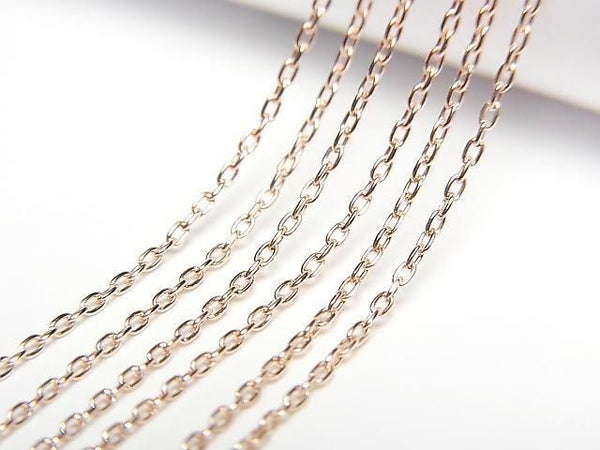 [Video][K10 Pink Gold] Cable Chain NO.1 0.85mm Necklace 1pc beads (approx. 16 inches/40 cm)