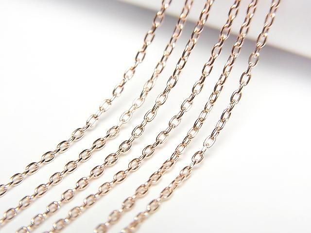 [Video][K10 Pink Gold] Cable Chain NO.1 0.85mm Necklace 1pc beads (approx. 16 inches/40 cm)