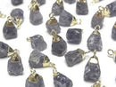 [Video]Iolite Rough Rock Charm Gold color 2pcs