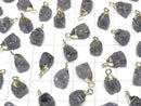 [Video]Iolite Rough Rock Charm Gold color 2pcs