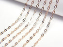 [Video][K10 Pink Gold] Flat Cable Chain 1mm Necklace 1pc beads (approx. 16 inches/40 cm)