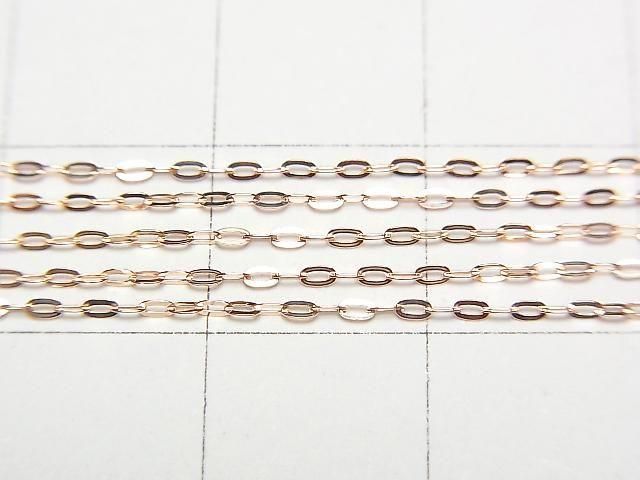 [Video][K10 Pink Gold] Flat Cable Chain 1mm Necklace 1pc beads (approx. 16 inches/40 cm)