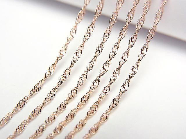[Video][K10 Pink Gold] Designer Chain Necklace 1mm 1pc Beads (approx. 16 inches/40 cm)