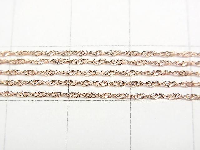 [Video][K10 Pink Gold] Designer Chain Necklace, 1mm, 1pc Beads (approx. 16 inches/40 cm)
