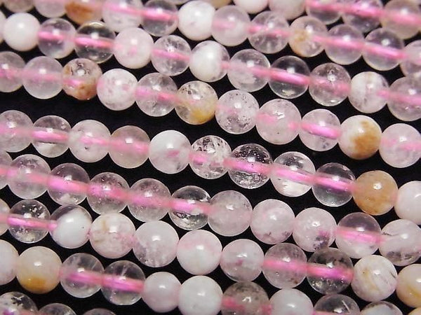 [Video] White Snow Rutilated Quartz Round 4mm 1strand beads (aprx.15inch/37cm)