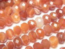 [Video]High Quality! Carnelian ,Sardonyx Faceted Button Rondelle 6x6x4mm 1strand beads (aprx.15inch/36cm)