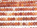 [Video]High Quality! Carnelian ,Sardonyx Faceted Button Rondelle 6x6x4mm 1strand beads (aprx.15inch/36cm)