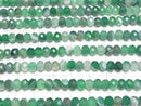 [Video]High Quality! Green Stripe Agate Faceted Button Rondelle 6x6x4mm 1strand beads (aprx.15inch/36cm)