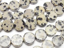 [Video] Dalmatian Jasper Flat Coin 8.5x8.5mm 1strand beads (aprx.15inch/36cm)