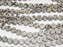 [Video] Dalmatian Jasper Flat Coin 8.5x8.5mm 1strand beads (aprx.15inch/36cm)