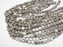 [Video] Dalmatian Jasper Flat Coin 8.5x8.5mm 1strand beads (aprx.15inch/36cm)