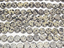 [Video] Dalmatian Jasper Flat Coin 10x10mm 1strand beads (aprx.15inch/36cm)