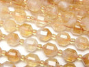[Video]High Quality! Bi-color Citrine AA+ Double Point Faceted Tube 8x7mm half or 1strand beads (aprx.15inch/36cm)