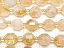 [Video]High Quality! Bi-color Citrine AA+ Double Point Faceted Tube 8x7mm half or 1strand beads (aprx.15inch/36cm)