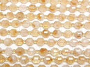 [Video]High Quality! Bi-color Citrine AA+ Double Point Faceted Tube 8x7mm half or 1strand beads (aprx.15inch/36cm)