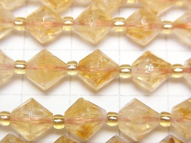 [Video]High Quality! Phantom Citrine AA++ Abacus Cut 8.5x8.5x8.5mm half or 1strand beads (aprx.15inch/36cm)