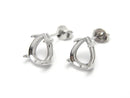 [Video]Silver925 Earstuds Earrings Frame & Backing for Pear shape Faceted for [6x4mm][8x6mm] Rhodium Plated 1pair (2 pieces)