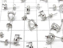 [Video]Silver925 Earstuds Earrings Frame & Backing for Pear shape Faceted for [6x4mm][8x6mm] Rhodium Plated 1pair (2 pieces)