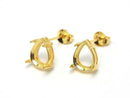 [Video]Silver925 Earstuds Earrings Frame & Backing for Pear shape Faceted [6x4mm][8x6mm] 18KGP 1pair (2 pieces)