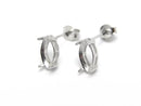 [Video]Silver925 Earstuds Earrings Frame & Backing for Marquise Faceted 8x4mm Rhodium Plated 1pair (2 pieces)