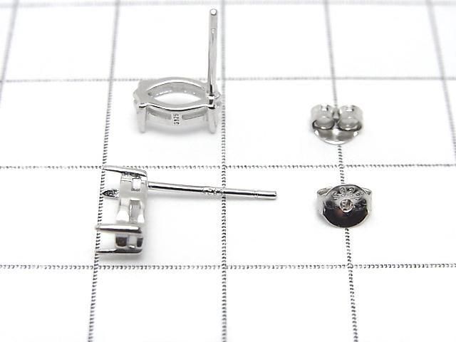 [Video] Silver925 Earstuds Earrings Frame & Catch Marquise Faceted 8x4mm Rhodium Plated 1 pair (2 pieces)