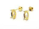 [Video]Silver925 Earstuds Earrings Frame & Backing for Marquise Faceted 8x4mm 18KGP 1pair (2 pieces)