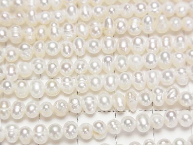 [Video] Fresh Water Pearl AA White Potato 4-5mm 1strand beads (aprx.13inch/33cm)