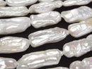 [Video] Fresh Water Pearl, Keshi Pearl Stick 14-27mm White 1strand beads (aprx.15inch/36cm)