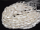 [Video] Fresh Water Pearl, Keshi Pearl Stick 14-27mm White 1strand beads (aprx.15inch/36cm)