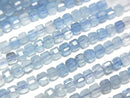 [Video] High Quality! Aquamarine AAA- Cube Shape 3x3x3mm Color Gradation 1strand beads (aprx.15inch/38cm)