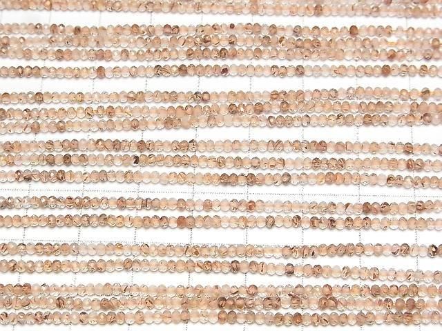 [Video]High Quality! Brown Rutilated Quartz AA++ Faceted Button Rondelle 2x2x1.5mm 1strand beads (aprx.15inch/37cm)
