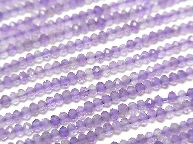 [Video]High Quality! Amethyst AAA- Faceted Button Rondelle 2x2x1.5mm 1strand beads (aprx.15inch/37cm)