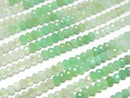 [Video]High Quality! Chrysoprase AA Faceted Button Rondelle 2.5x2.5x1.5mm Color Gradation 1strand beads (aprx.15inch/37cm)