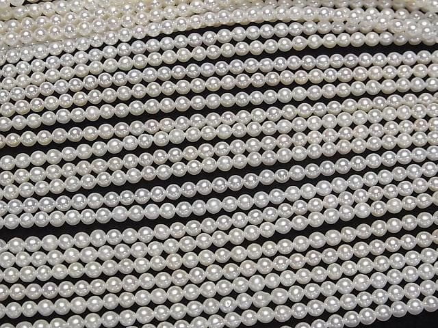 Frischwasserperle AAA Halb-Rund 3mm Weiß halb oder 1strang Perlen (ca. 15 Zoll/38 cm)