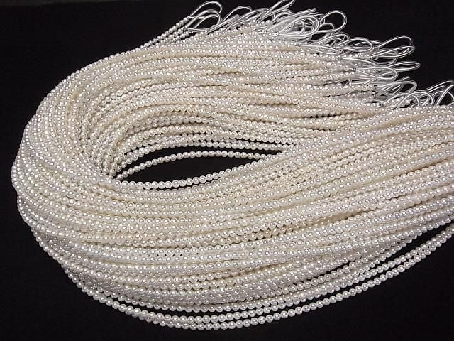 Frischwasserperle AAA Halb-Rund 3mm Weiß halb oder 1strang Perlen (ca. 15 Zoll/38 cm)