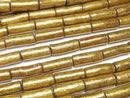 [Video] Golden Coral Tube 15x6x6mm 1strand beads (aprx.15inch/38cm)