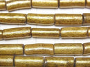 [Video] Golden Coral Tube 15x6x6mm 1strand beads (aprx.15inch/38cm)