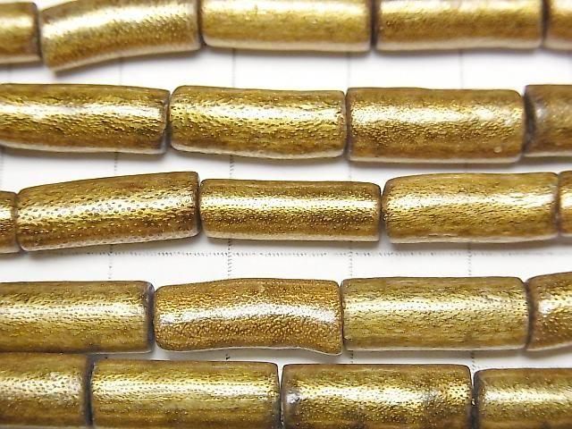 [Video] Golden Coral Tube 15x6x6mm 1strand beads (aprx.15inch/38cm)