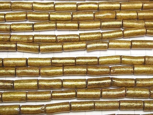 [Video] Golden Coral Tube 15x6x6mm 1strand beads (aprx.15inch/38cm)