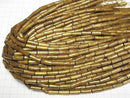 [Video] Golden Coral Tube 15x6x6mm 1strand beads (aprx.15inch/38cm)