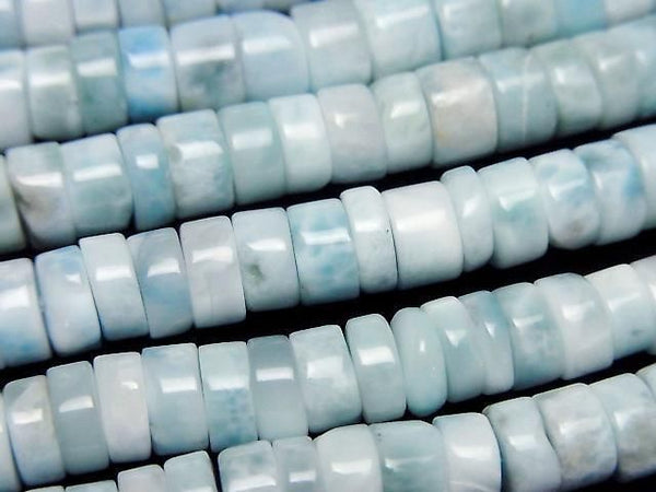 [Video]Larimar Pectolite AA++ Rondelle (Heishi)6x6x3mm 1/4 or 1strand beads (aprx.15inch/38cm)