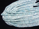 [Video]Larimar Pectolite AA++ Rondelle (Heishi)8x8x4mm 1/4 or 1strand beads (aprx.15inch/38cm)